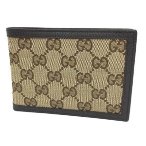 GUCCI 292534 GG canvas bi-fold wallet (ri) beige x dark brown men's | Luna Bags