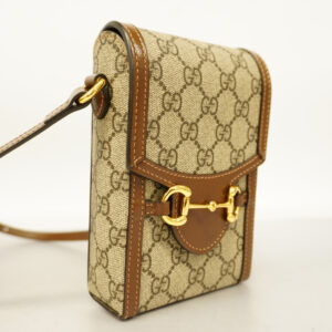 GUCCIAuth  Horsebit 625615 Women's GG Supreme Shoulder Bag Beige,Brown | Luna Bags