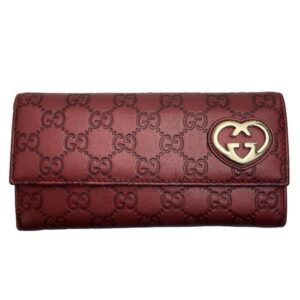 Gucci bi-fold long wallet sima red 251861-3661 | Luna Bags