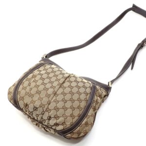 GUCCI Shoulder Bag Abbey Women's Beige Brown GG Canvas Leather 203257 | Luna Bags