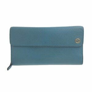 Gucci Interlocking G Round Zipper Long Wallet Leather Green Series 449397 1147 | Luna Bags