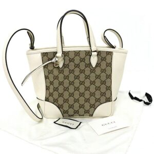 GUCCI bag handbag shoulder GG canvas 449241 white beige | Luna Bags