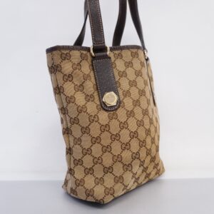 GUCCI  153361 Women's GG Canvas Tote Bag Beige,Brown | Luna Bags