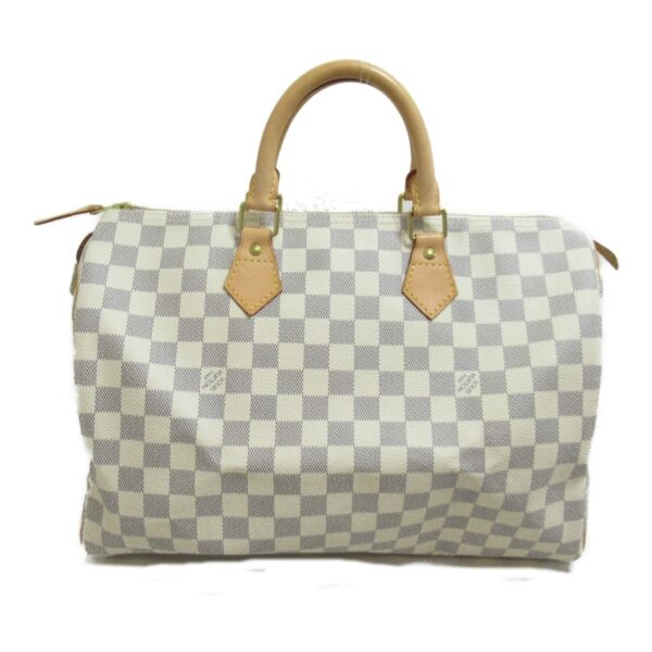 LOUIS VUITTON Speedy 30 handbag White Damier Azur PVC coated canvas N41533 | Luna Bags