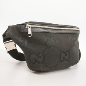 GUCCIAuth  Jumbo GG Jumbo GG 696031 Unisex Canvas Sling Bag Black | Luna Bags