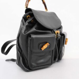 GUCCI  Bamboo Rucksack 003 2058 0016 Women,Men,Unisex Leather Backpack Black | Luna Bags