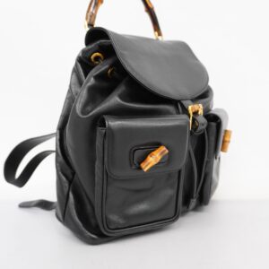 GUCCI  Bamboo Rucksack 003 2058 0016 Women,Men,Unisex Leather Backpack Black | Luna Bags