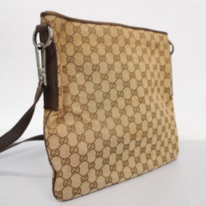 GUCCI  GG Canvas Shoulder Bag 113013 Women's Shoulder Bag Beige,Dark Brown | Luna Bags
