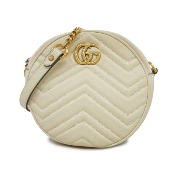 Gucci Shoulder Bag GG Marmont 550154 Leather Ivory Gold metal | Luna Bags