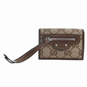 Gucci Balenciaga Collaboration GG Canvas The Hacker Project Trifold Compact Wallet Brown/Beige | Luna Bags