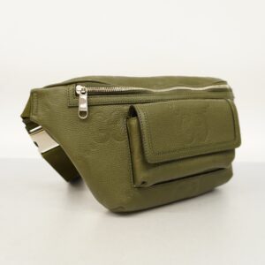 GUCCI  Jumbo GG 645093 Men's Leather Sling Bag Khaki | Luna Bags