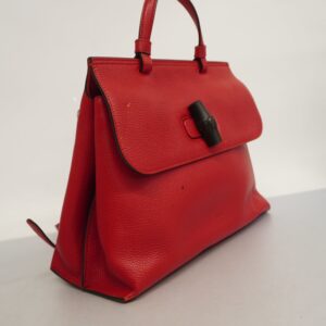 Gucci  Bamboo 2way Bag 392013 Women's Leather Handbag,Shoulder Bag Red Color | Luna Bags