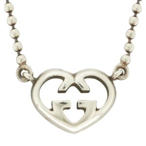 Gucci SV925 Necklace Heart GG Interlocking G Silver Ladies 925 | Luna Bags