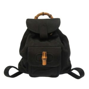 Gucci Bamboo Satin Black 005 4781 0319 Rucksack Backpack Bag 0059 GUCCI | Luna Bags