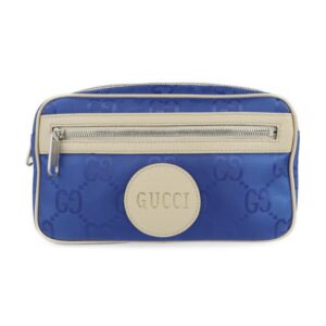 Gucci Off The Grid Belt Bag Body 631341 Nylon Leather Blue Beige Pouch Waist One Shoulder Japan Limited | Luna Bags