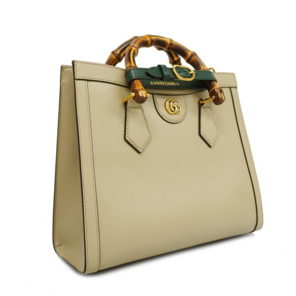 GUCCI  Bamboo Diana 660195 Women's Leather Handbag,Shoulder Bag Grayish | Luna Bags
