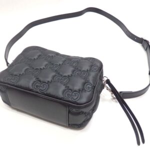 GUCCI Shoulder Bag GG Matelasse Small Women's Black Leather 702234 | Luna Bags