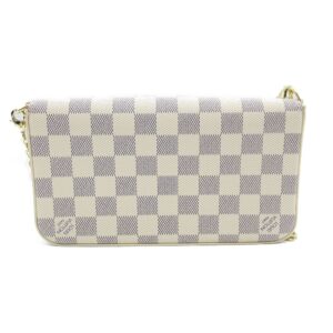 LOUIS VUITTON Pochette Felice White Damier Azur leather N40491 | Luna Bags