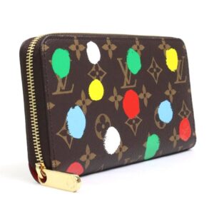 LOUIS VUITTON Round Zipper Long Wallet Monogram Painted Dot LV x YK Zippy Canvas Brown Multicolor Unisex M81864 99541f | Luna Bags