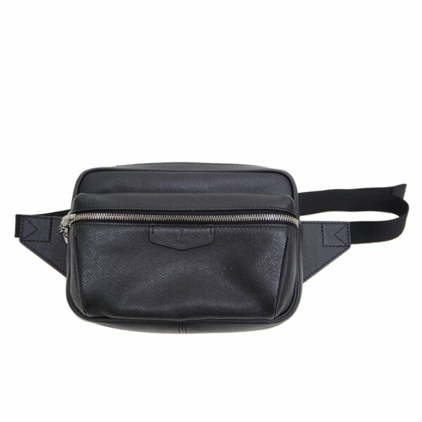 Louis Vuitton Bumback Outdoor Body Bag Taiga Black M33438 Waist Pouch Men's | Luna Bags