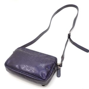 GUCCI Shoulder Bag GG Implime Women's Navy PVC Leather 201447 | Luna Bags