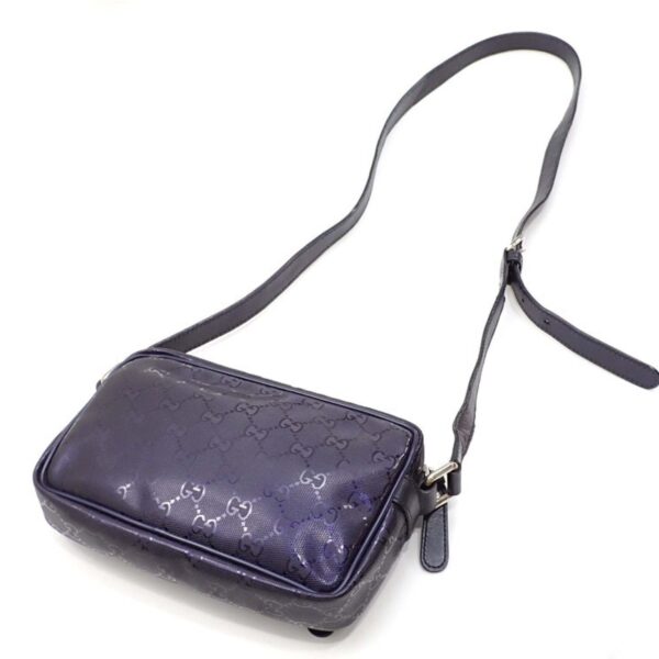 GUCCI Shoulder Bag GG Implime Women's Navy PVC Leather 201447 | Luna Bags