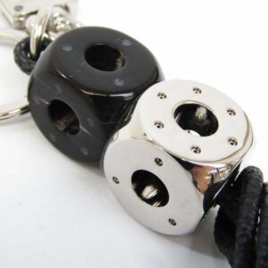 LOUIS VUITTON Damier Graphite Portocray Dice M66735 Keyring [Damier Graphite,Noir,Silver] | Luna Bags