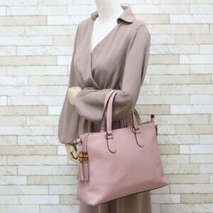 Gucci Shoulder Bag Bamboo Handbag Pink Ladies | Luna Bags