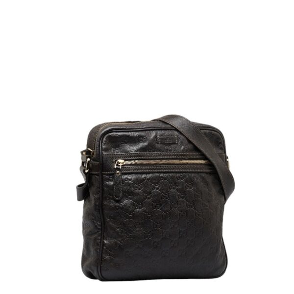 GUCCIsima Shoulder Bag 201448 Brown Leather Men's | Luna Bags