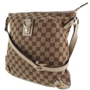 Gucci 131326 GG Canvas x Leather Beige Women's Shoulder Bag | Luna Bags