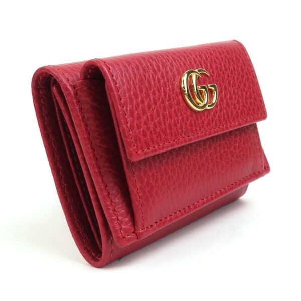 GUCCI Trifold Wallet GG Marmont Leather Red Unisex 523277 | Luna Bags