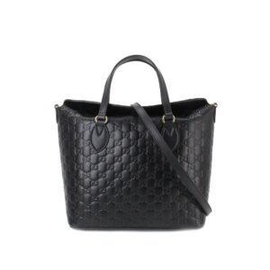 Gucci Guccisima 2way tote shoulder bag leather black 428226 Guccissima Bag | Luna Bags