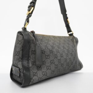 GUCCIAuth  GG Canvas Shoulder Bag 92706 Women's Leather Black | Luna Bags