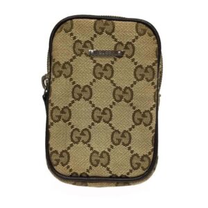 Gucci GG canvas mini pouch accessory case beige ladies men's bag | Luna Bags