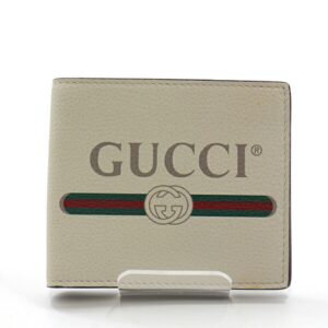 Gucci print bi-fold wallet 496309 white (white) | Luna Bags