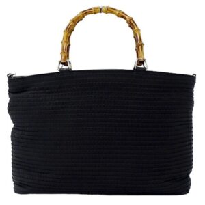 GUCCI Bag Women's Tote Handbag Bamboo Canvas Black 002・1364 | Luna Bags