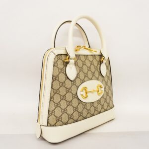 GUCCIAuth  Horsebit 2way Bag 621220 GG Supreme Beige,White | Luna Bags
