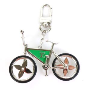 LOUIS VUITTON Charm Keychain Bijou Sac Bike Metal Silver x Green Unisex M77148 | Luna Bags