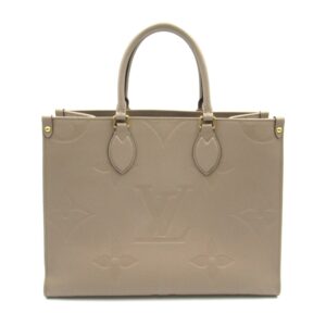 LOUIS VUITTON On the Go MM Beige Tour rail Monogram empreinte leather M45607 | Luna Bags