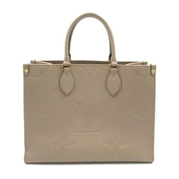 LOUIS VUITTON On the Go MM Beige Tour rail Monogram empreinte leather M45607 | Luna Bags