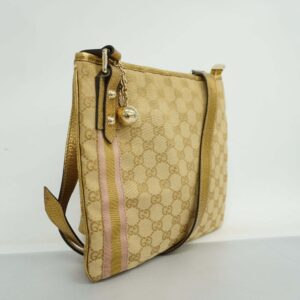 GUCCI  GG Canvas Shoulder Bag 144388 Women's Leather Beige,Gold | Luna Bags