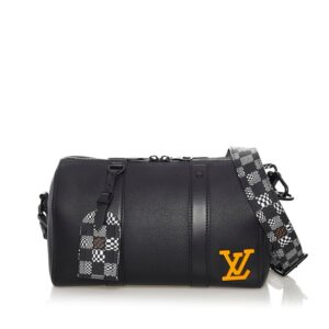 Louis Vuitton Damier Distorted City Keepall Shoulder Bag M57417 Black Grain Leather Men's LOUIS VUITTON | Luna Bags