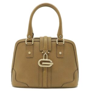 Gucci G Handbag Tote Bag Embossed Leather Camel 145822 | Luna Bags