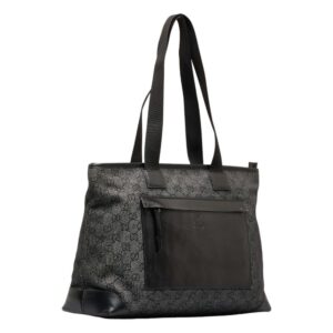 GUCCI tote bag handbag 34339 black canvas leather ladies | Luna Bags