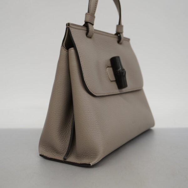 GUCCIAuth  Bamboo 2way Bag 370831 Women's Leather Handbag,Shoulder Bag Grayish | Luna Bags