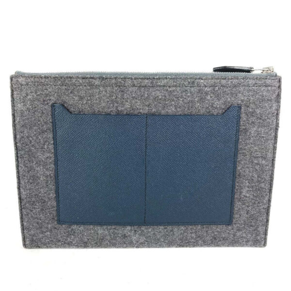 HERMES Clutch bag Felt leather gray To Doo 29 mens Used | Luna Bags