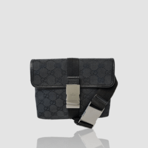 Gucci Black Jacquard Leather Belt Bag | Luna Bags
