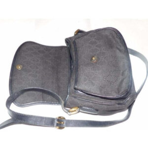 Gucci Gg Supreme Vintage Guccissima Print Shoulder Purse Black Leather Hobo Bag | Luna Bags