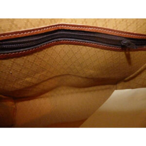 Gucci Vintage Shades Of Brown With Diagonal Rust Logo Print Leather Satchel | Luna Bags