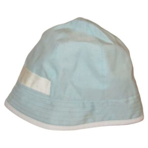 Gucci blue Guccissima print bucket hat w white leather | Luna Bags